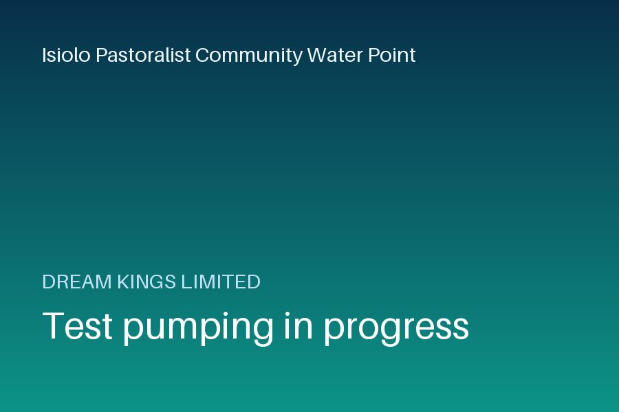 Test pumping in progress