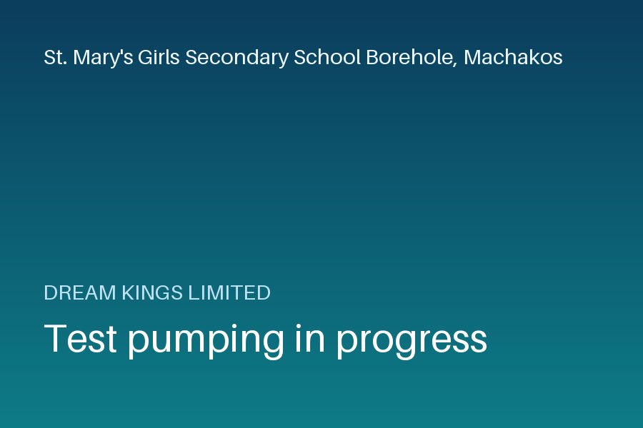 Test pumping in progress
